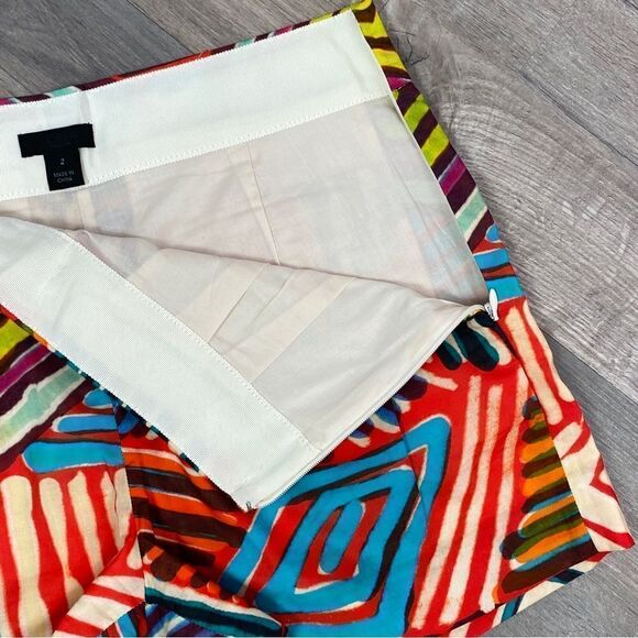 J. Crew Collection Cotton Geometric Print Pleat Chino Shorts 2 - Picture 4 of 10